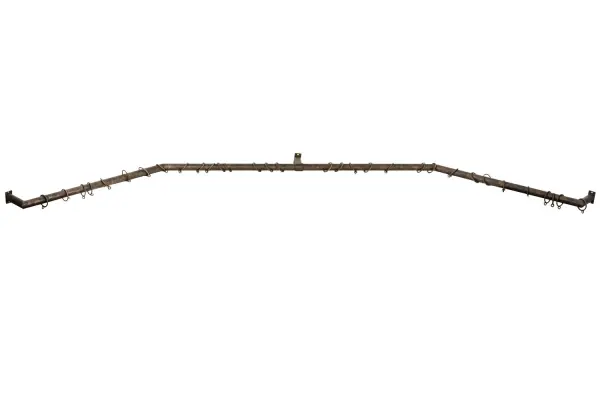 This custom curtain rod is handcrafted for hanging curtains in living rooms, bedrooms, and other residential spaces. This solid home accessory is fabricated in an Antiquity finish. The Antiquity Curtain Rod is included in our American-made, American-designed, handcrafted Home Decor Collection and manufactured in Yorkville, New York. Customizable curtain rods are available upon request. Please contact us with the dimensions for a quote. Collection: Antiquity Finish: Antique Glass: Antiquity Width: 22.75" Height: 2.25" Length: 98.00" Weight: 20.00 lb Extension from Wall: 22.75" Number of Bulbs: 4 Bulb Base: Medium Material: Steel Country of Origin: USA Safety Listing: Dry Safety Rating: Dry
