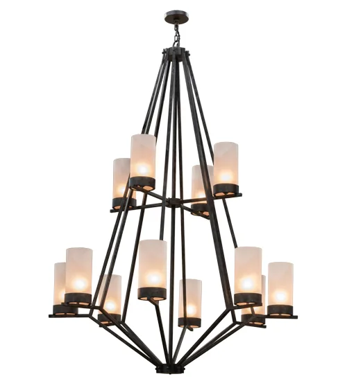 60"W Galen 12 LT Two Tier Chandelier