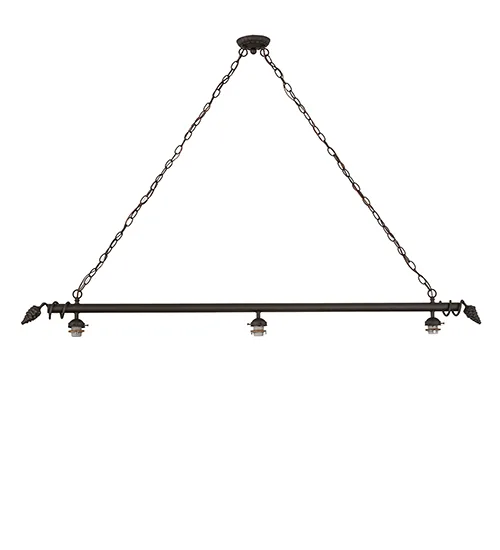 66" Long Pinecone 3 Light Island Pendant Hardware