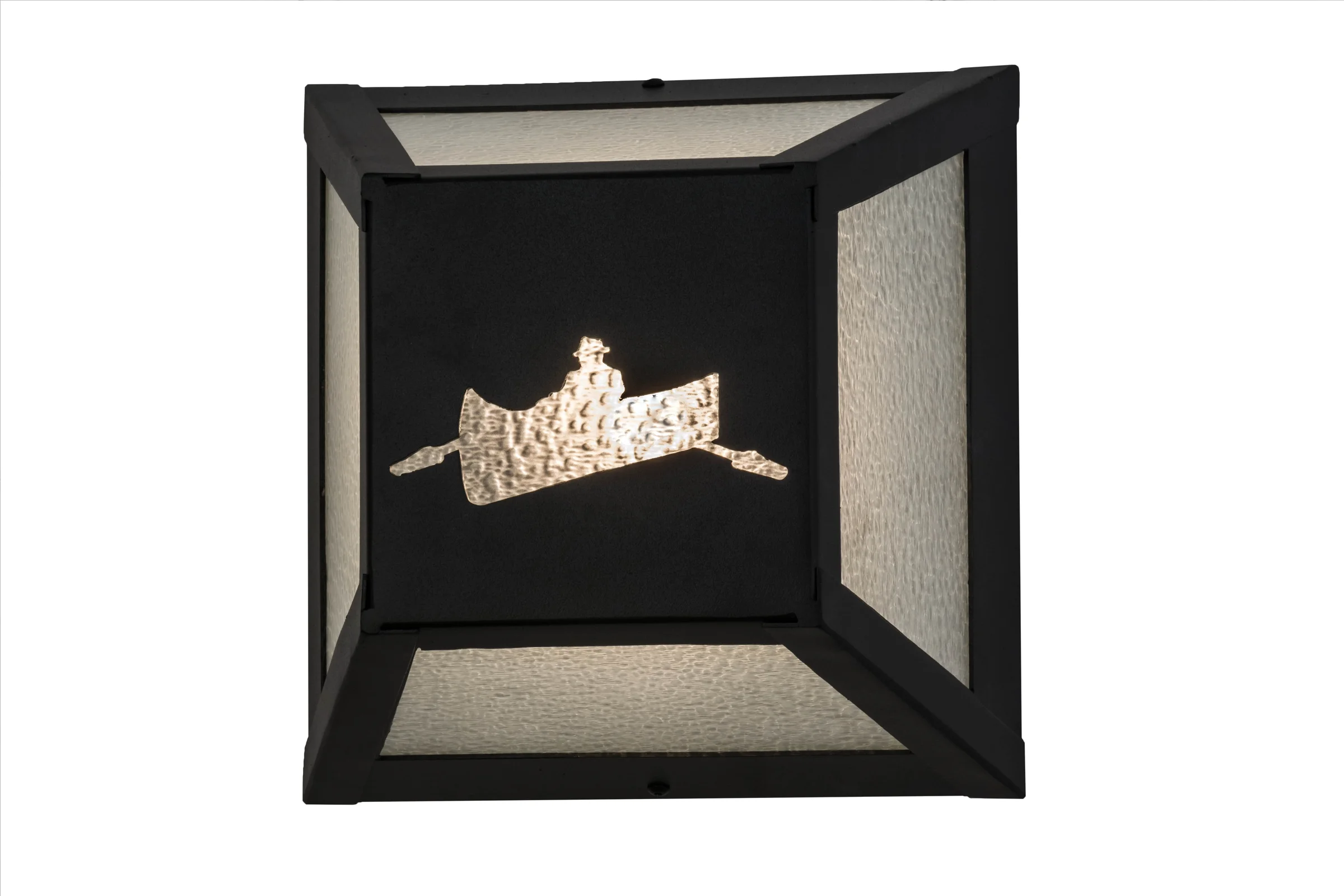 Canoe One Light Wall Sconce in Textured Black
