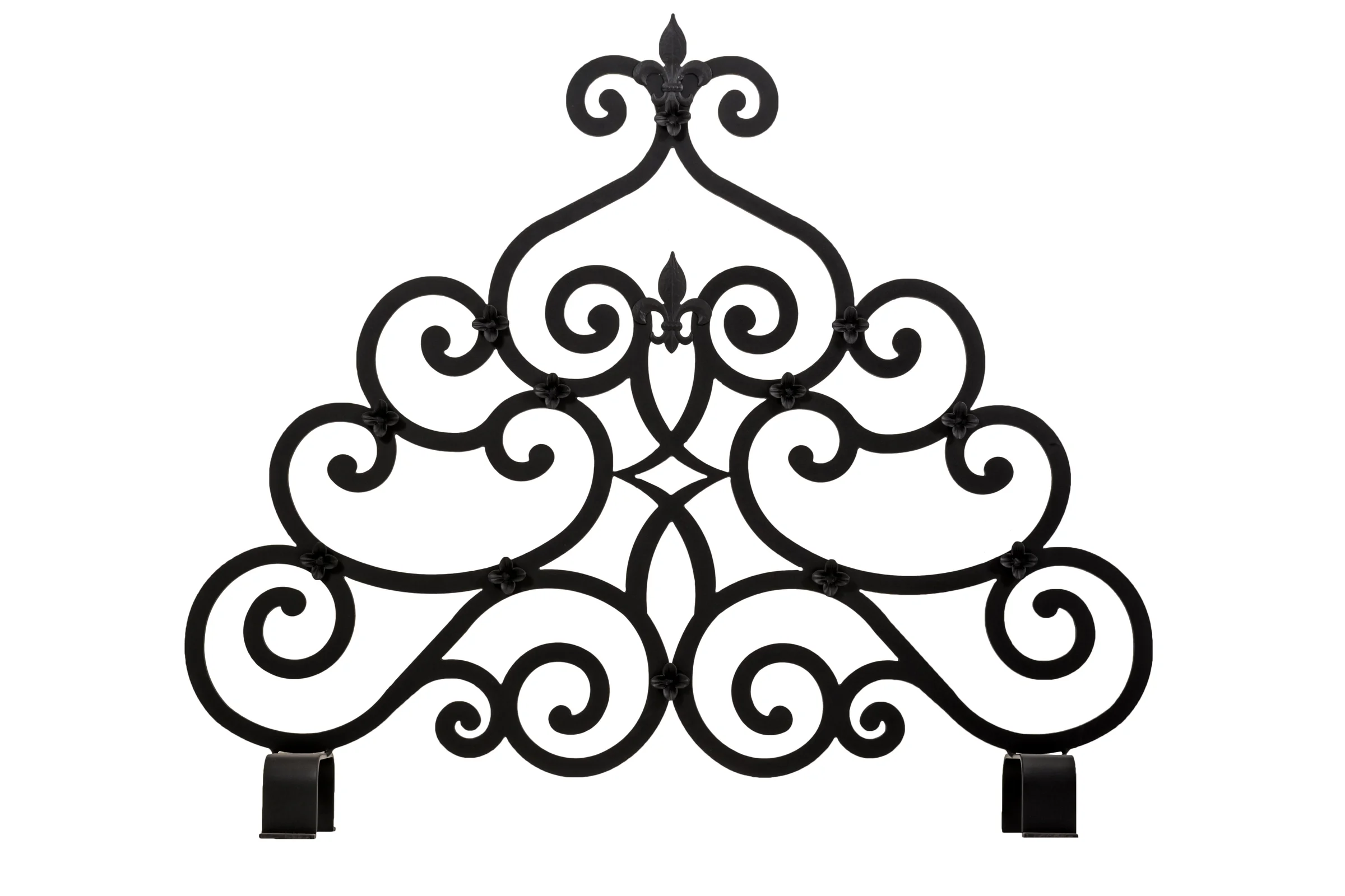 Fleur-De-Lis Fireplace Screen in Blackwash