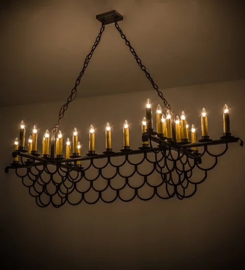 71"L Picadilly 23 LT Oblong Chandelier