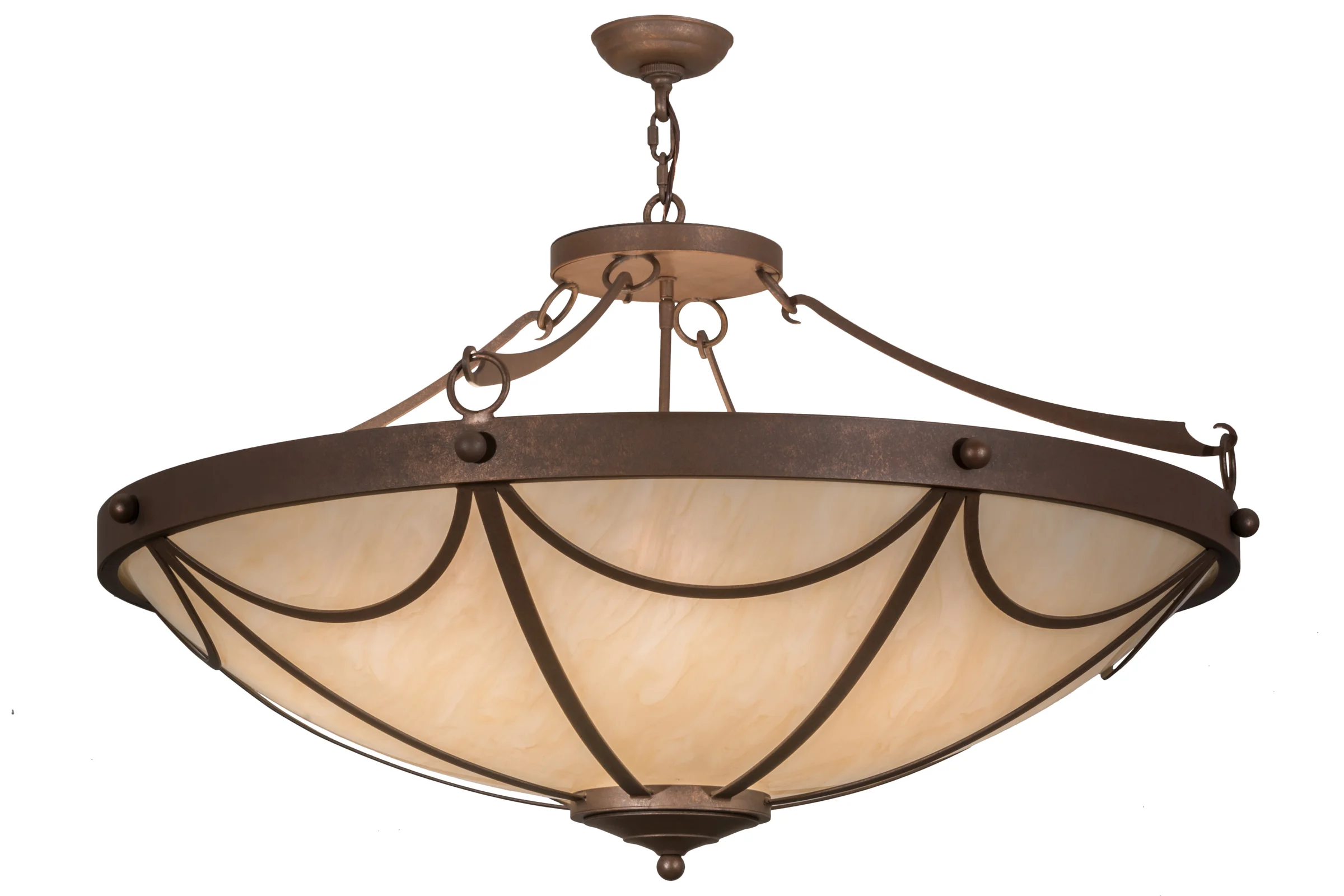 Carousel Eight Light Pendant in Antique Rust
