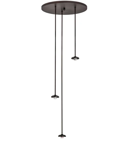 24" Wide Checkers 3 Light Island Pendant Hardware