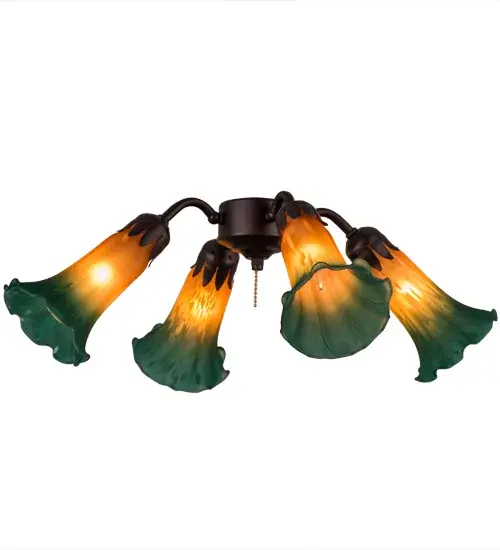 The Amber/Green Tiffany Pond Lily by Meyda Lighting - Image 2