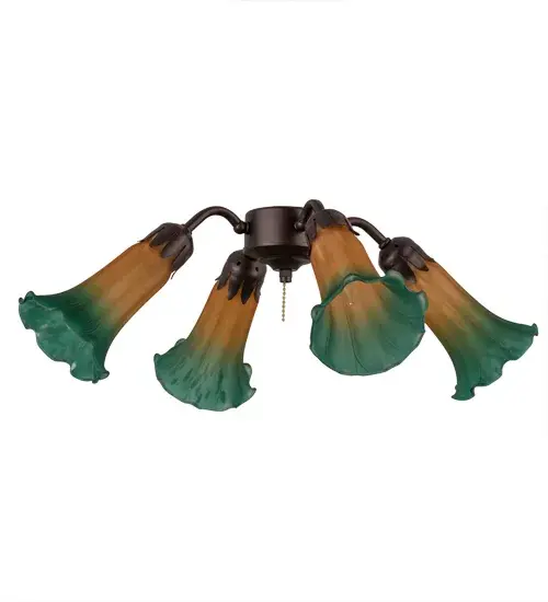 The Amber/Green Tiffany Pond Lily by Meyda Lighting - Image 3