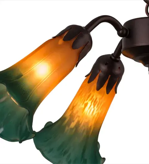 The Amber/Green Tiffany Pond Lily by Meyda Lighting - Image 7