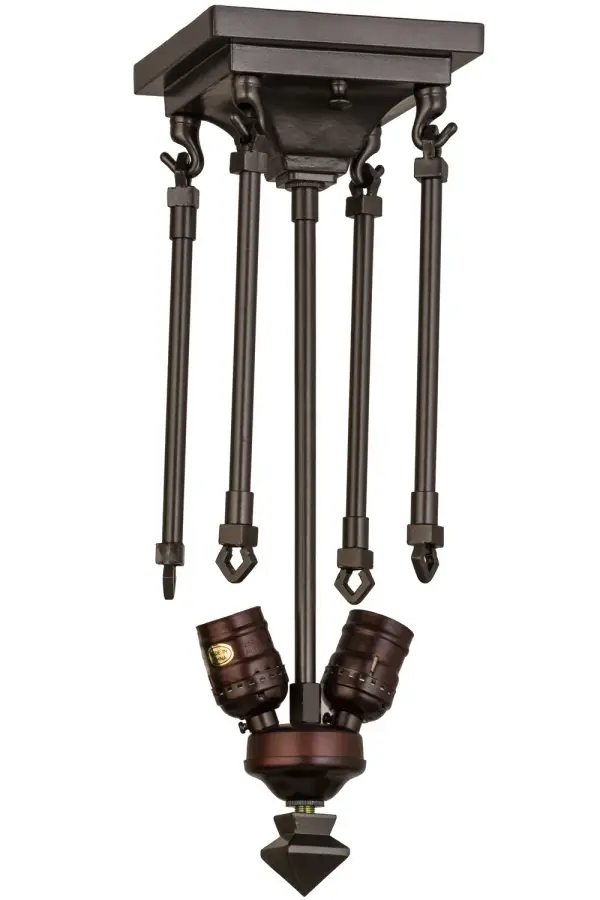 Every Meyda Tiffany item is a unique handcrafted work of art. Natural variations in the wide array of materials that we use to create each Meyda product make every item a masterpiece of its own. Photographs are a general representation of the product. Colors and designs will vary. Collection: Semi-Flushmount Finish: Oil Rubbed Bronze Glass: White Width: 16.00" Height: 16.00" Length: 16.00" Weight: 6.00 lb Number of Bulbs: 2 Maximum Wattage: 60.00 W Bulb Type: STRIP Bulb Base: Medium Light Source: LED Color Temperature: 3000 K Material: Metal Country of Origin: USA Safety Listing: Damp Safety Rating: Damp LED