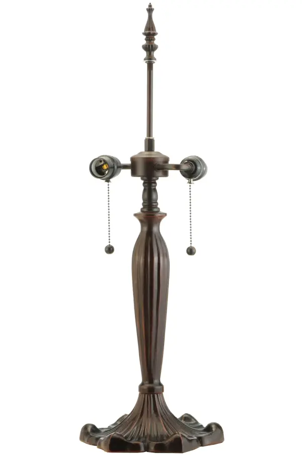 Offering an elegant and stunning style... This classic table lamp base features two standard on/off pull chains for two lights. The base is finished in a warm; hand-applied Mahogany Bronze. The Victorian Table Base is included in our American-designed; handcrafted Traditional Decorative Lamp Base Collection. The base is UL and cUL listed for dry locations.