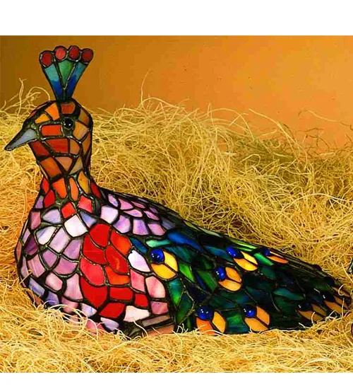 10"H Tiffany Peacock Accent Lamp