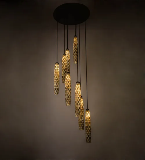 48" Wide Checkers 8 Light Cascading Pendant