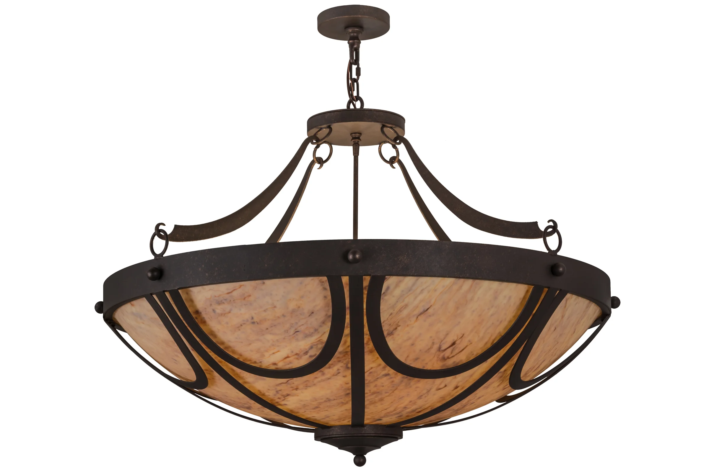 Carousel Eight Light Pendant in Gilded Tobacco