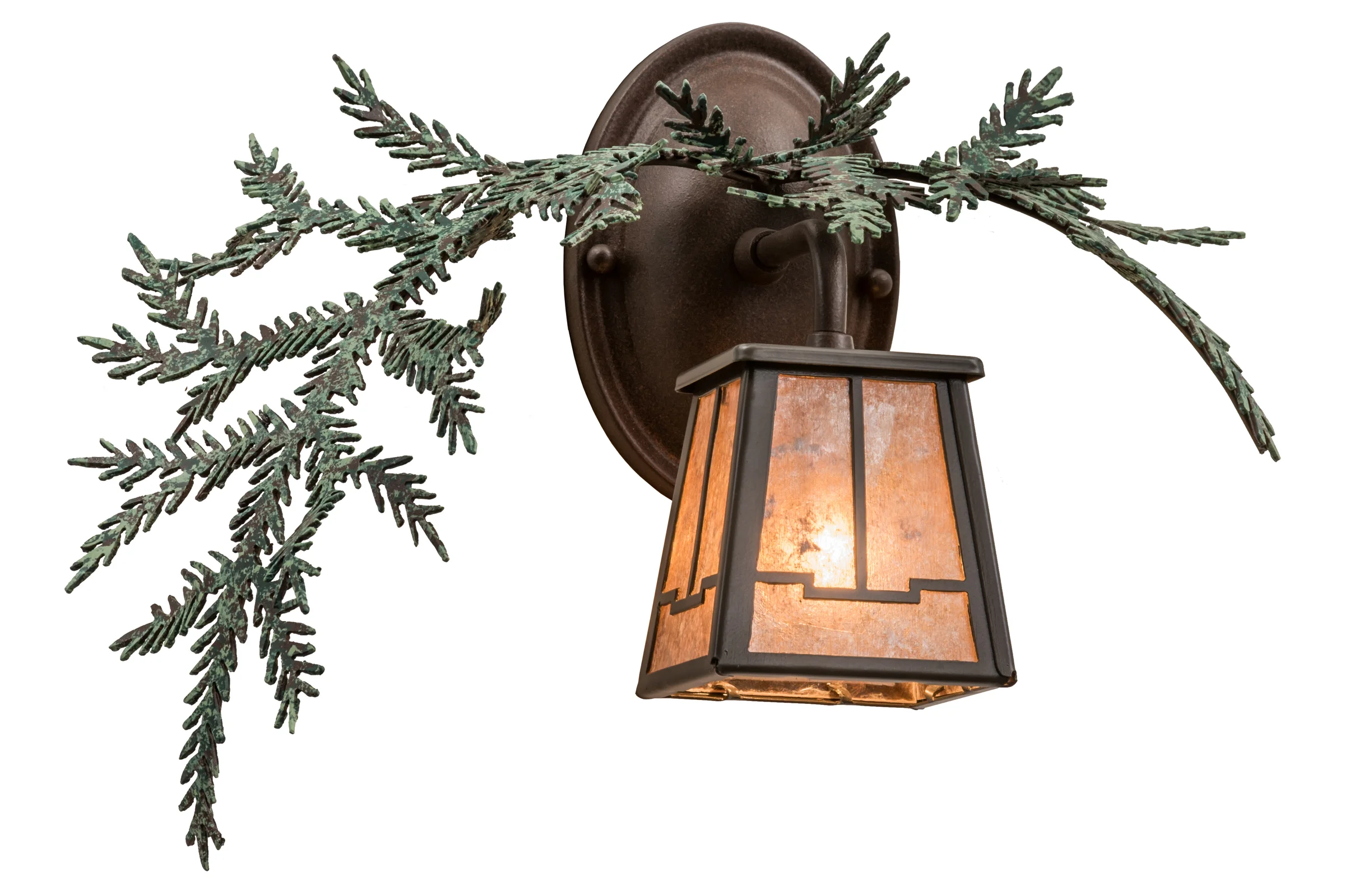 16" Wide Pine Branch Valley View Left Wall Sconce