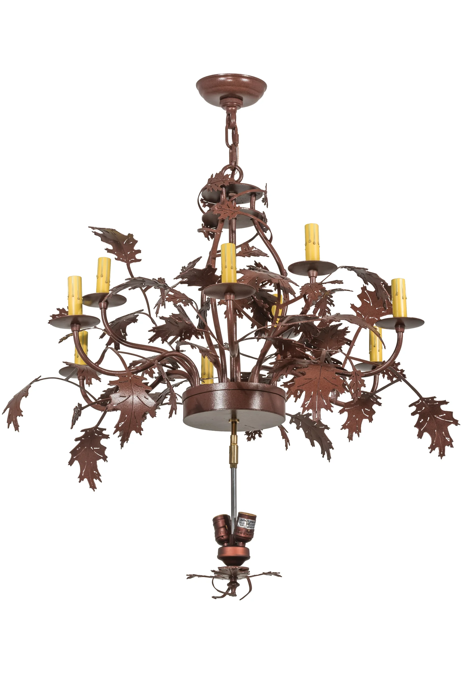 Greenbriar Oak 11 Light Chandelier Hardware in Rust