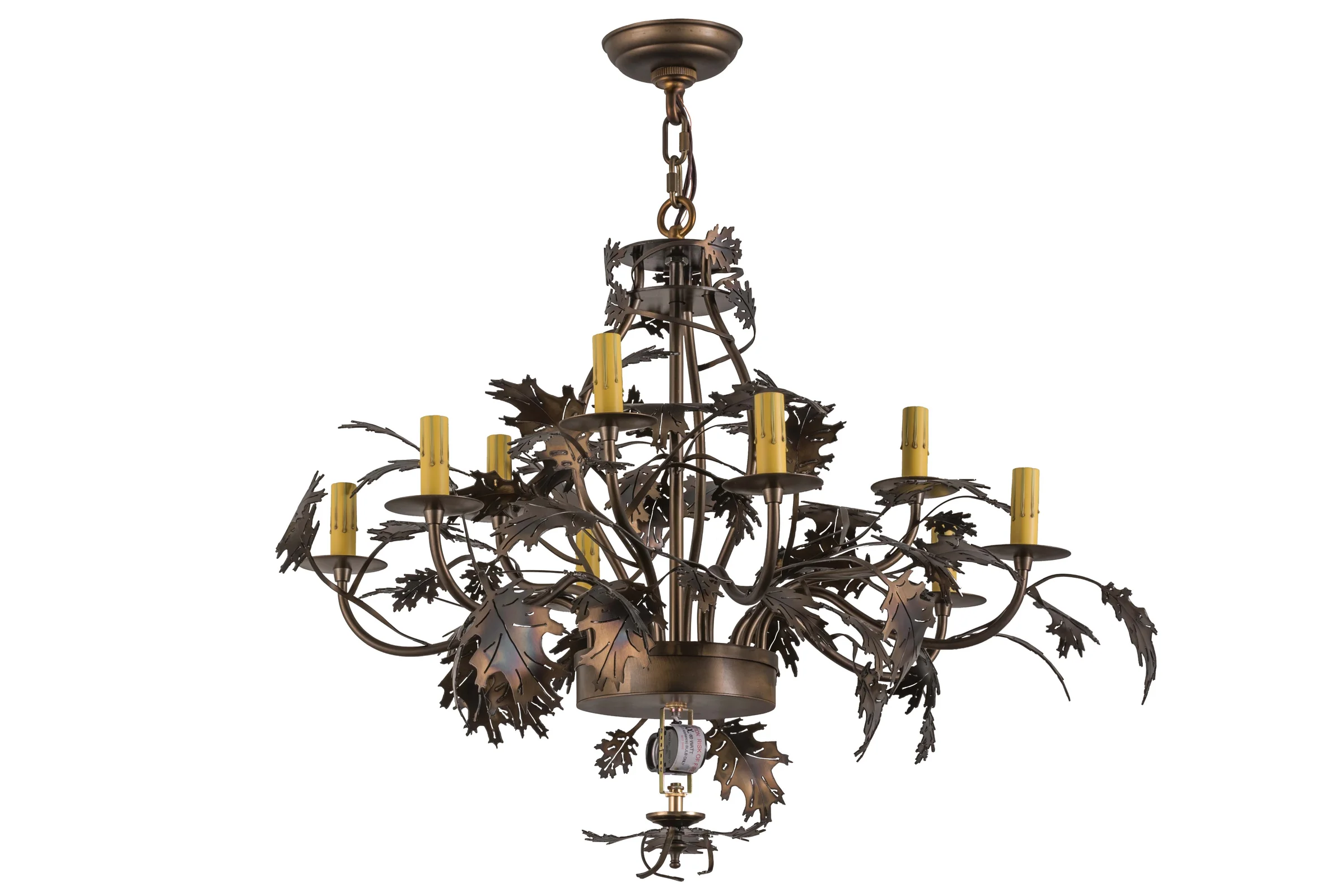 Greenbriar Oak 11 Light Chandelier Hardware in Dark Burnished Antique Copper