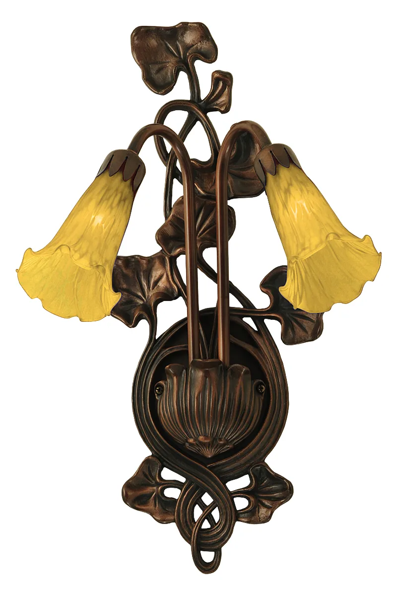 Amber Two Light Wall Sconce in Mahogany Bronze