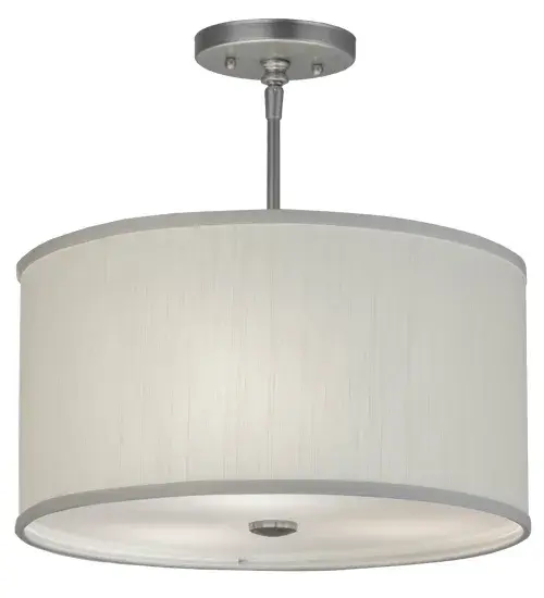 A modern interpretation of a classic form; the Cilindro features an Eggshell White Textrene shade which is complemented with hardware in a luxurious Nickel finish. The architectural drum pendant is enhanced with a Statuario Idalight bottom diffuser. This transitional fixture was created by the hands of our artisans at its manufacturing facility in Upstate New York in the USA. Custom sizes; styles and colors are available; as well as dimmable; energy efficient lamping options. UL and cUL listed for damp and dry locations. - alternate view