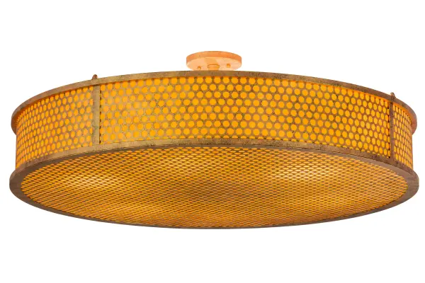 Rendering a unique design featuring an array of circlets; Luciano evokes beautiful ambient light with contemporary style that will provide a distinctive charm in any environment. Its decorative accents and frame in a warm Autumn Leaf finish are accentuated with stunning Amber Quartz Idalight diffuser. Custom crafted by our artisans in our 180;000 square foot manufacturing facility in Yorkville; New York; this fixture is available in custom sizes; styles and finishes; as well as dimmable energy efficient lamping options. UL and cUL listed for damp and dry locations.