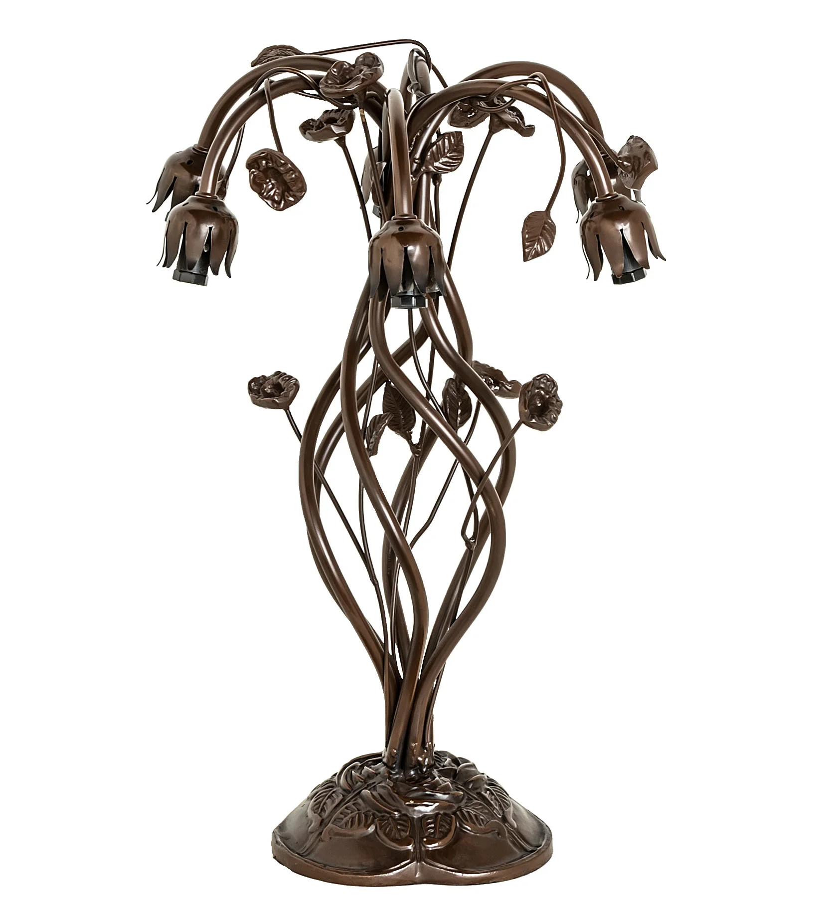 Pond Lily Six Light Table Base in Mahogany Bronze