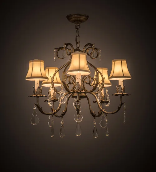 24"W Chantilly 5 LT Chandelier