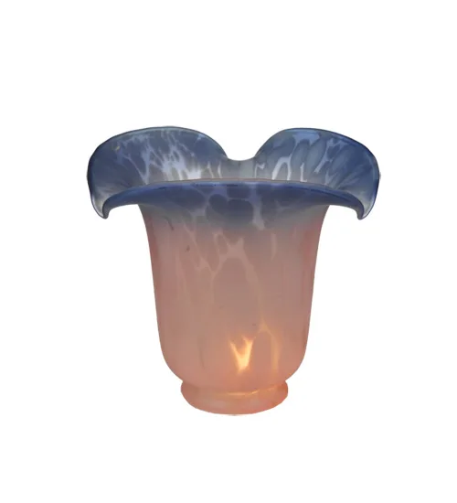 5.5"W Fluted Pink and Blue Shade