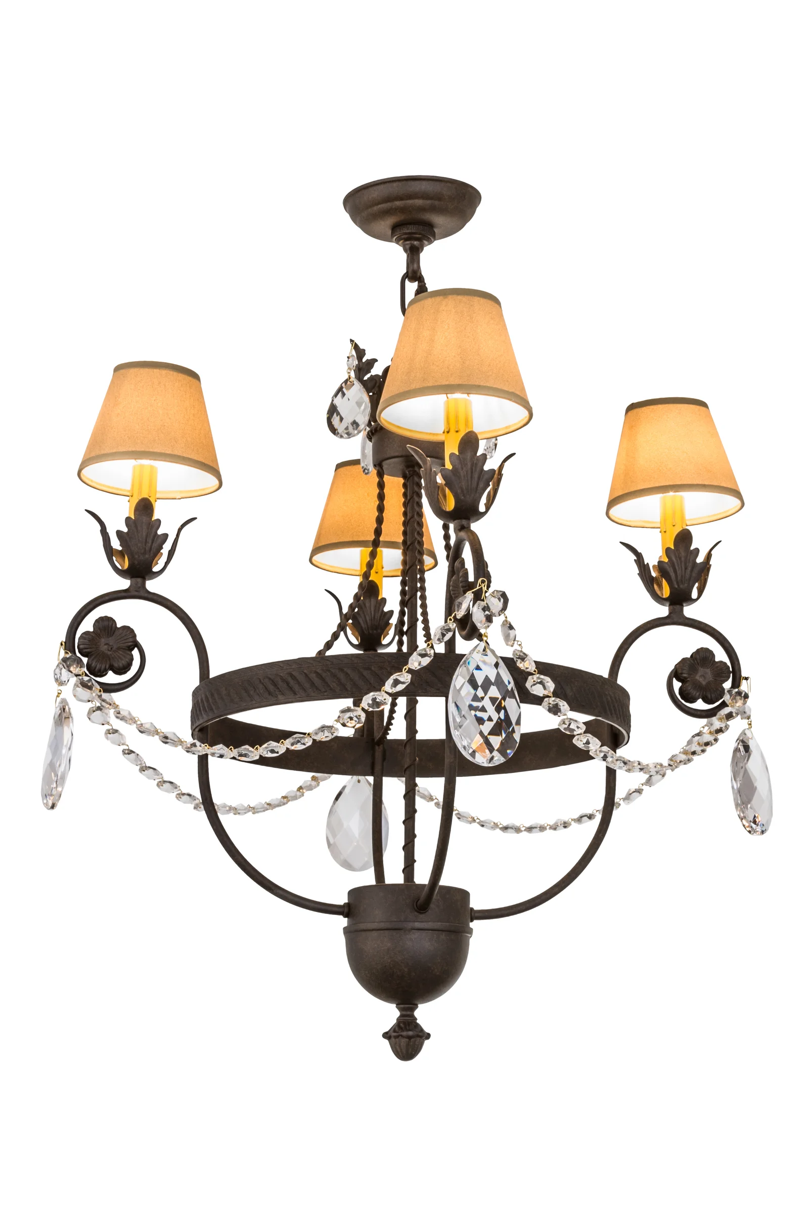 Antonia Four Light Chandelier in Chestnut