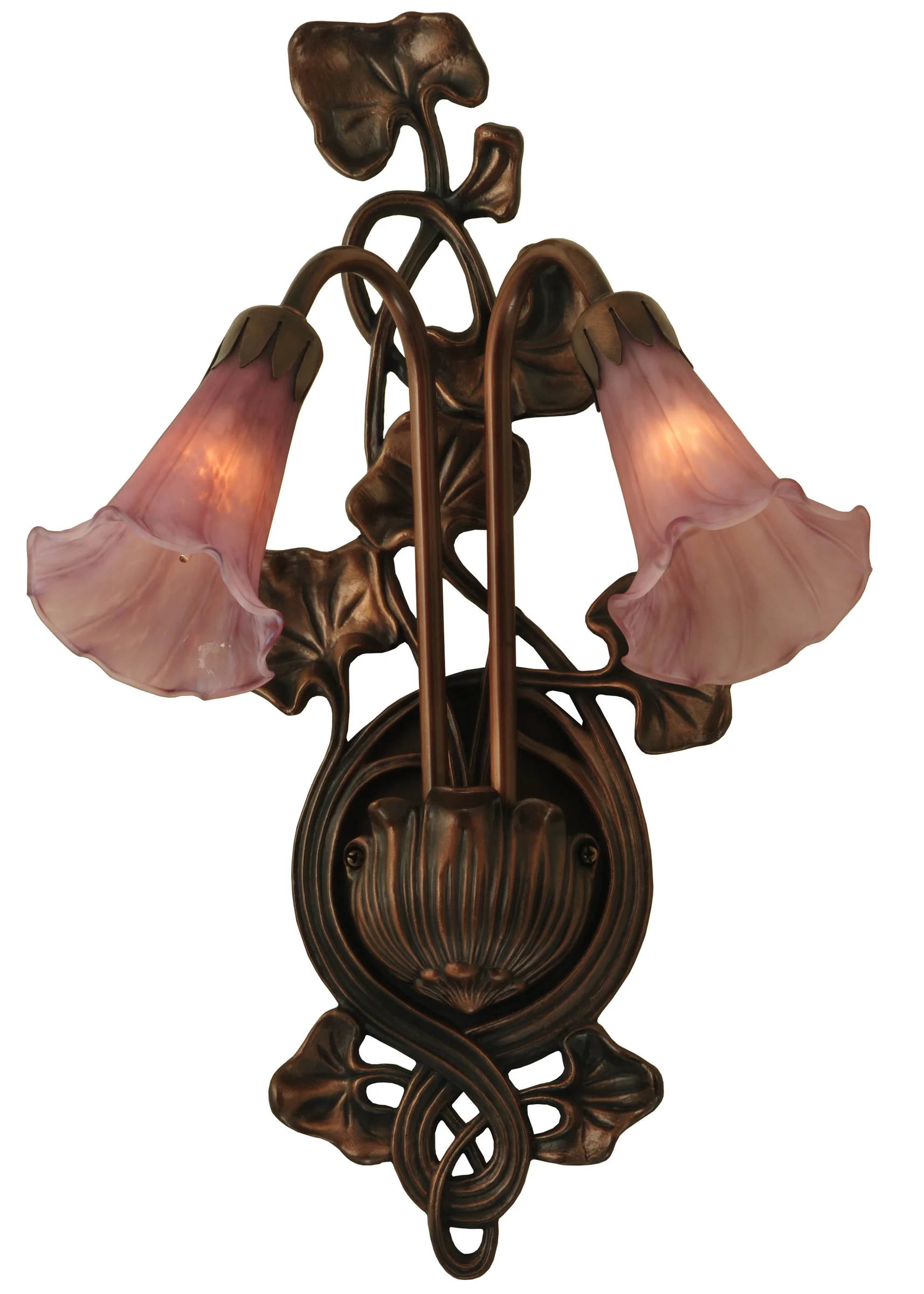 Cranberry Pond Lily Two Light Wall Sconce in Mahogany Bronze