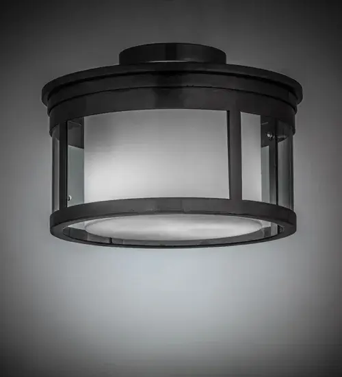 Designed with a clean round profile that fits into the homes and structures of nearly any architectural era; this ceiling fixture defines a distinctive sophisticated aesthetic. The robust frame and hardware are featured in a Steel finish with Clear glass that surrounds a Frosted Idalight diffuser. LED lamps provide superlative light; energy savings; reduced maintenance and long life. Handcrafted in the USA; this fixture is available in custom colors; styles and sizes; as well as dimmable energy efficient lamping options. UL and cUL listed for damp and dry locations.