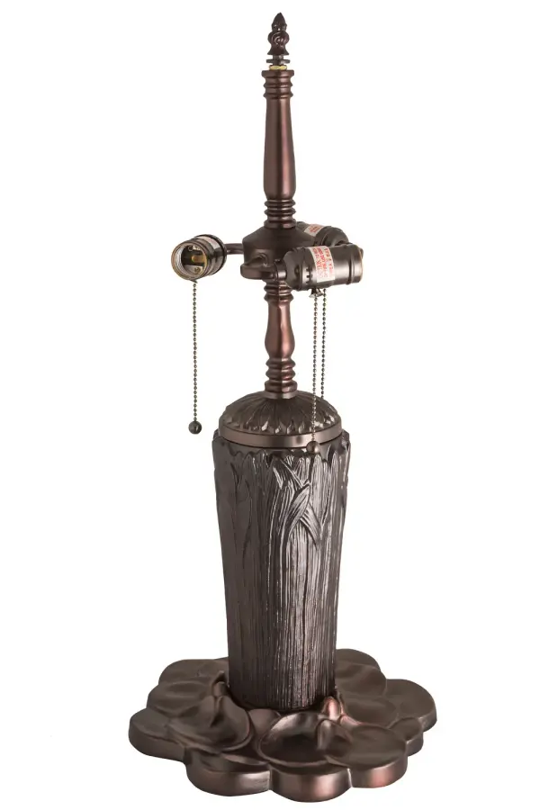 Every Meyda Tiffany item is a unique handcrafted work of art. Natural variations in the wide array of materials that we use to create each Meyda product make every item a masterpiece of its own. Photographs are a general representation of the product. Colors and designs will vary. Collection: Marshgrass Finish: Mahogany Bronze Glass: Brown Width: 11.00" Height: 25.00" Length: 11.00" Weight: 8.00 lb Number of Bulbs: 3 Maximum Wattage: 60.00 W Bulb Type: A19 Bulb Base: E26 Material: Zinc Country of Origin: CHINA Safety Listing: Dry Safety Rating: Dry
