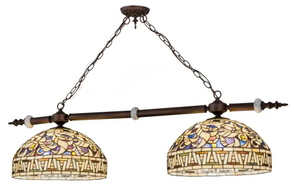 Every Meyda Tiffany item is a unique handcrafted work of art. Natural variations in the wide array of materials that we use to create each Meyda product make every item a masterpiece of its own. Photographs are a general representation of the product. Colors and designs will vary. Collection: Cockatoo Feathers Finish: Mahogany Bronze Glass: Pbnawr Ba Yellow Width: 16.00" Height: 27.00" Length: 53.00" Weight: 24.00 lb Extension from Wall: 11.00" Number of Bulbs: 6 Maximum Wattage: 60.00 W Bulb Type: A19 Bulb Base: Medium Light Source: LED Material: Metal Country of Origin: CHINA Safety Listing: Damp Safety Rating: Damp LED