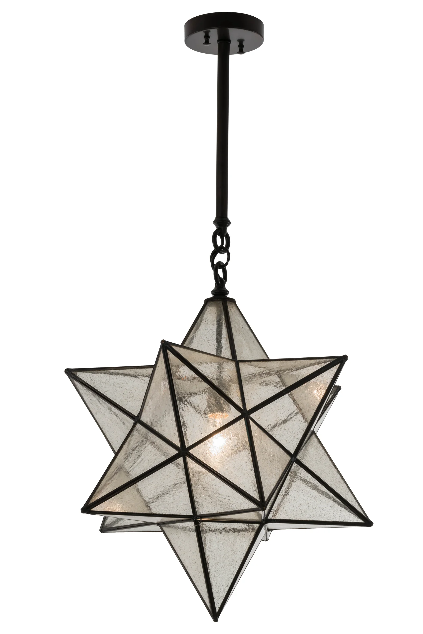 Moravian Star One Light Pendant in Craftsman Brown