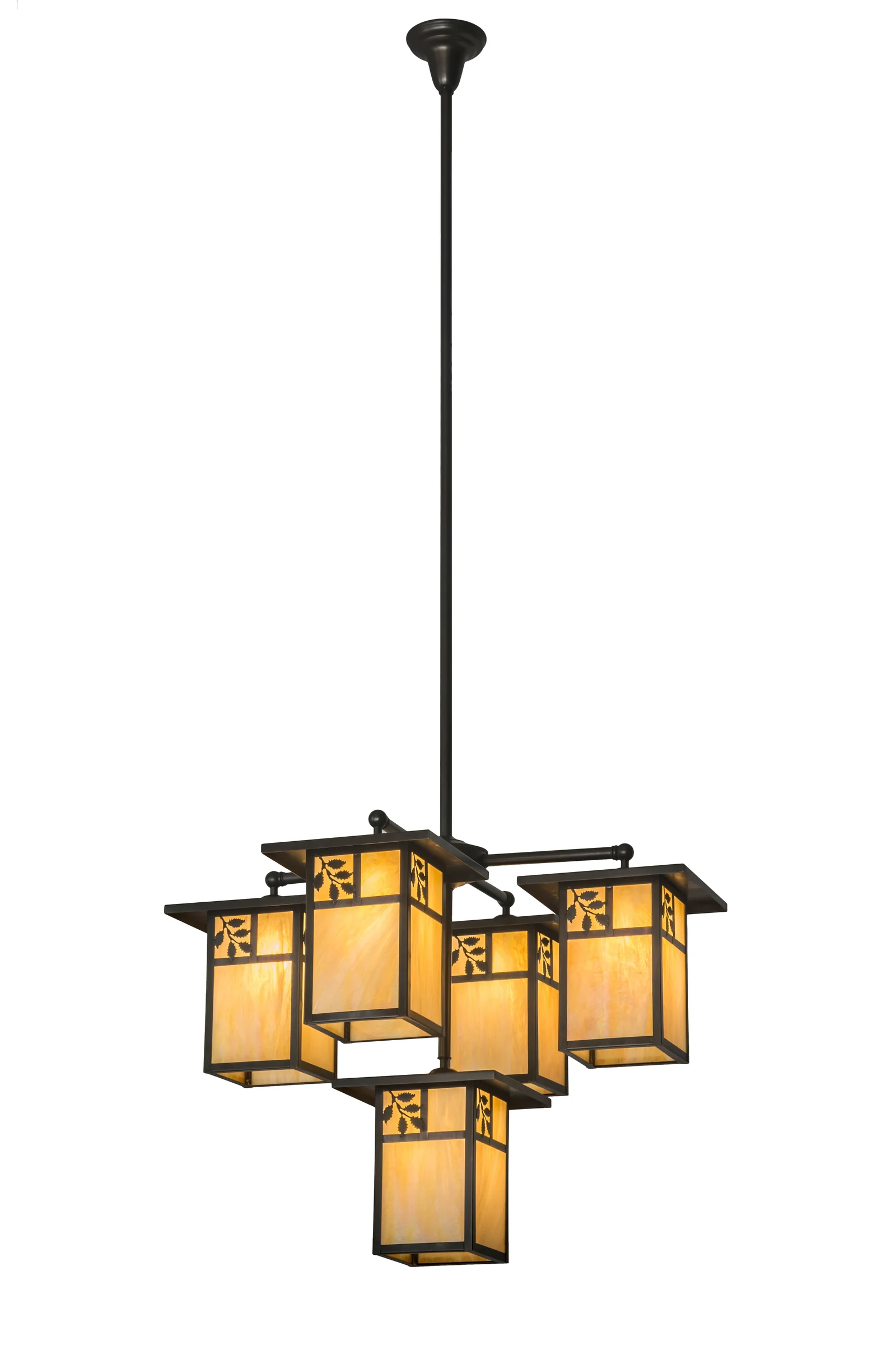 Hyde Park Five Light Chandelier in Craftsman Brown