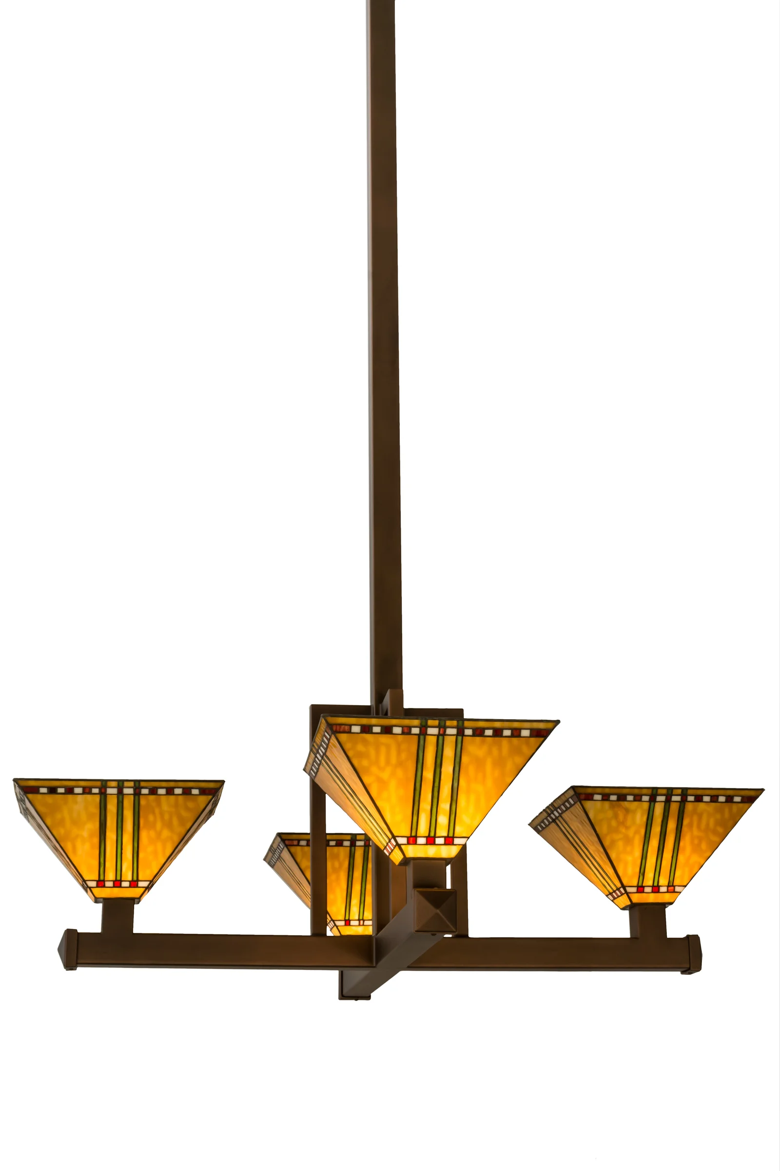 Prairie Corn Four Light Inverted Pendant in Craftsman Brown