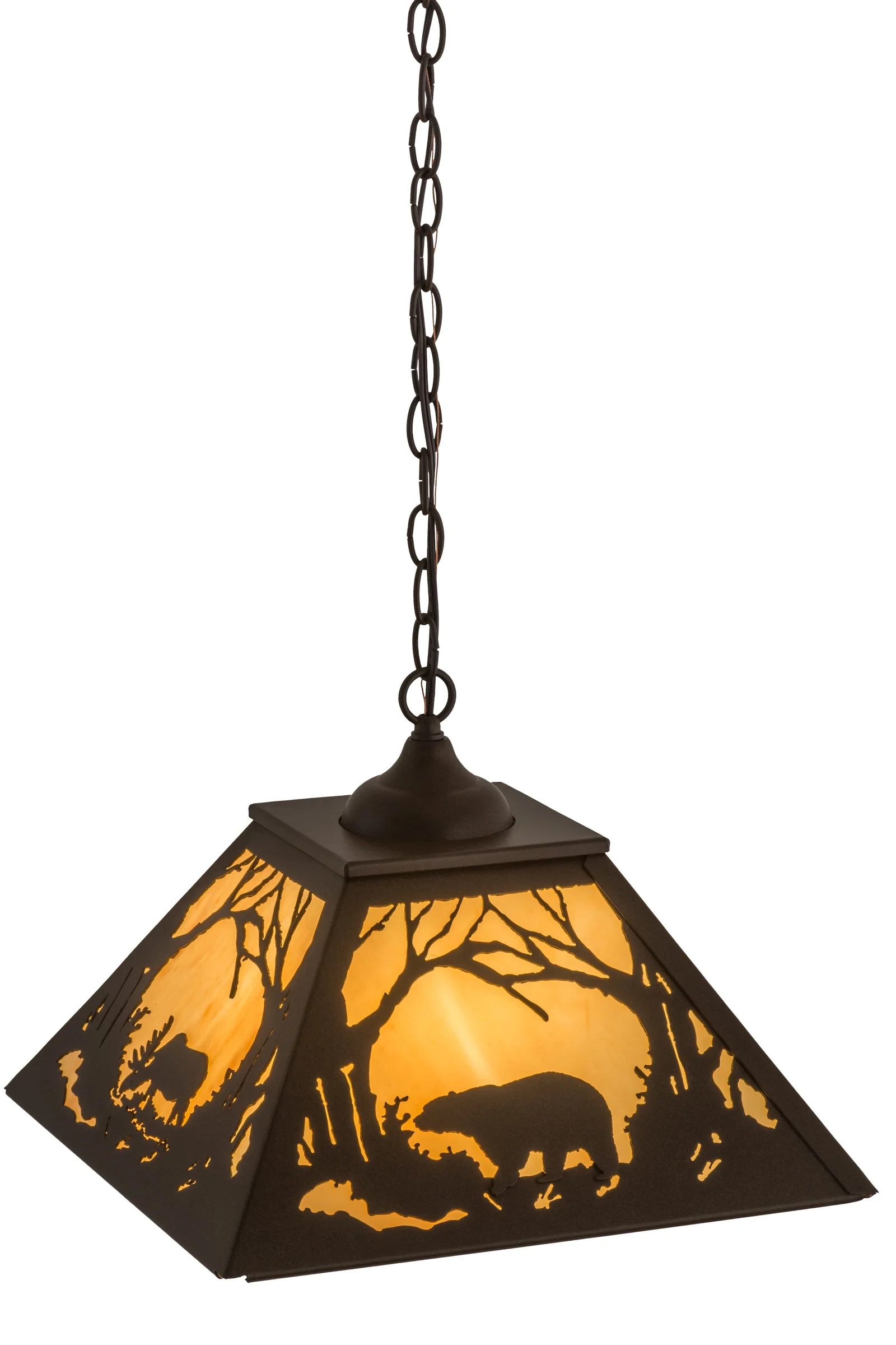 Moose & Black Bear Two Light Pendant in Cafe Noir