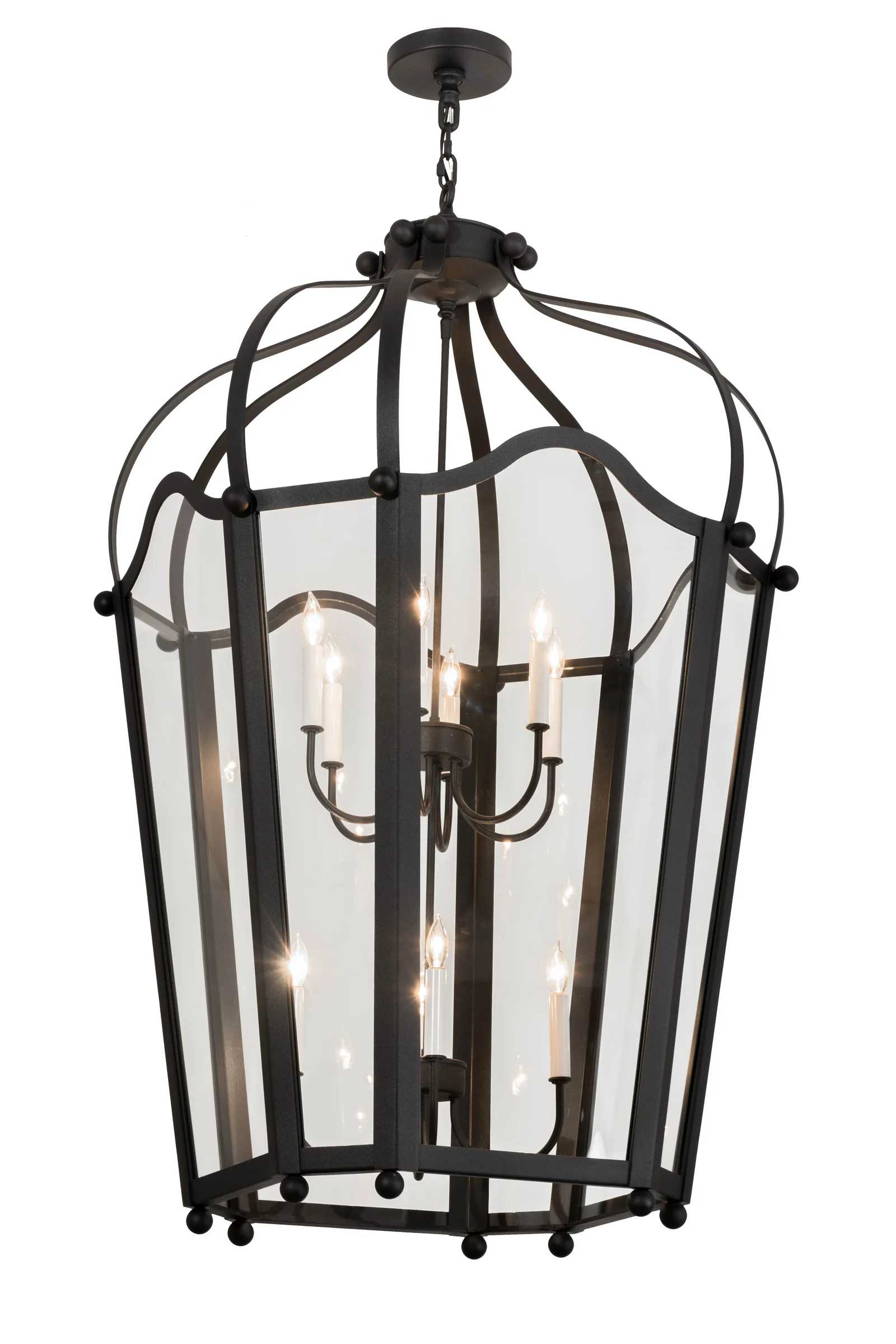 Citadel Ten Light Pendant in Textured Black