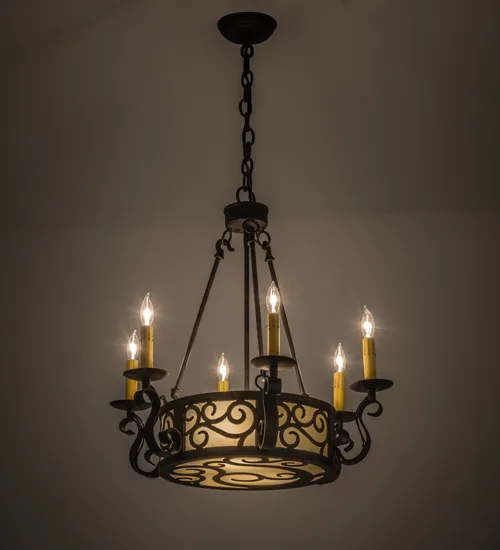 24"W Delano 6 LT Chandelier