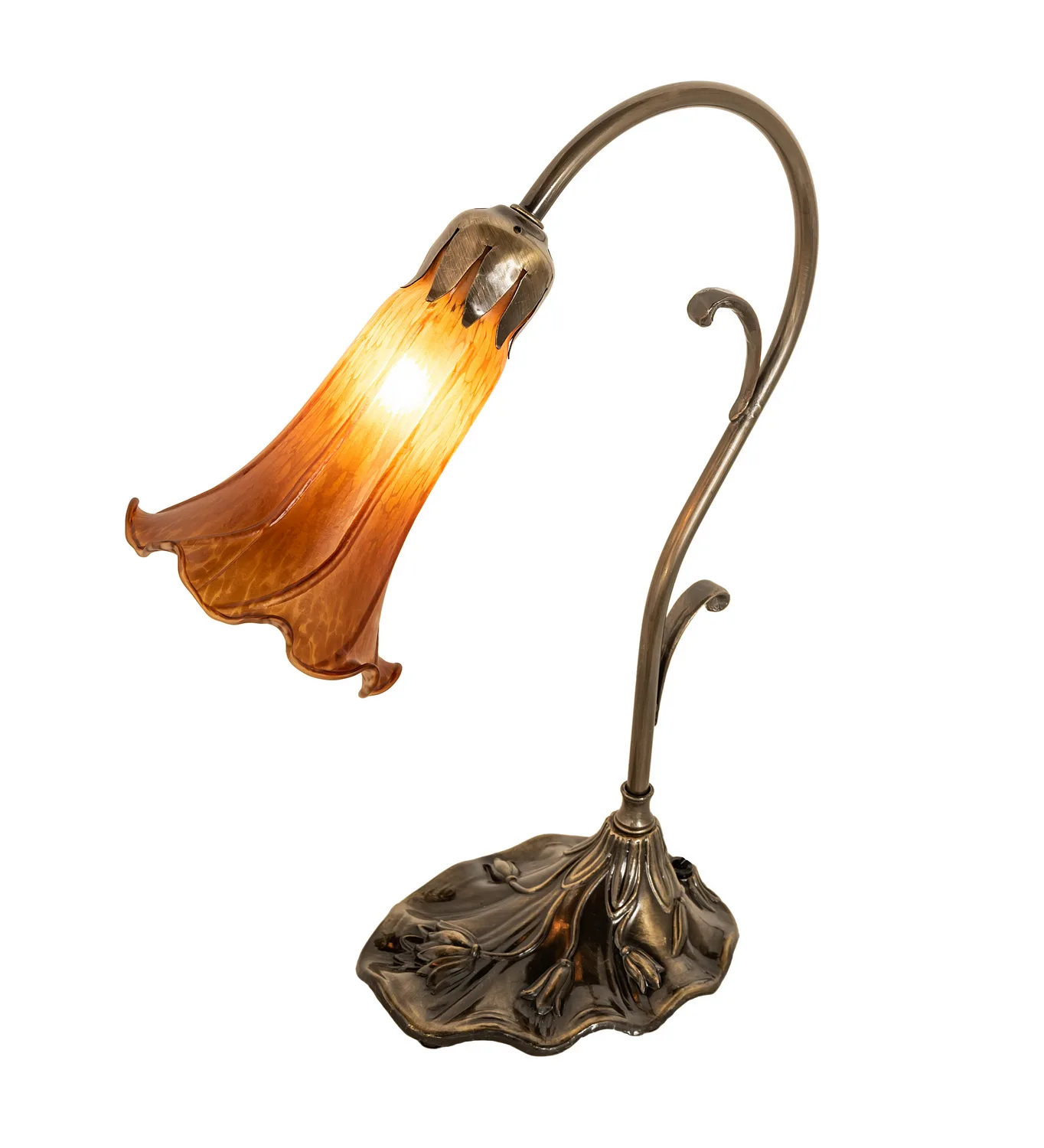 Amber One Light Mini Lamp in Antique Brass