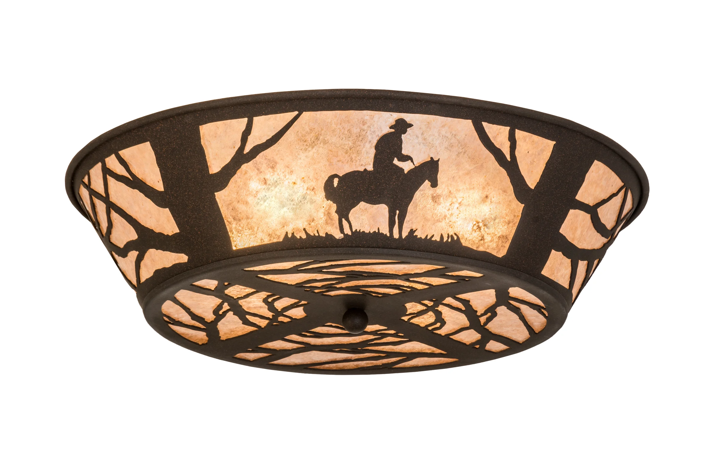 Cowboy Four Light Flushmount in Dark Roast