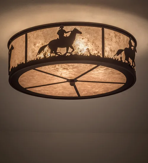 22"W Lone Cowboy Flushmount
