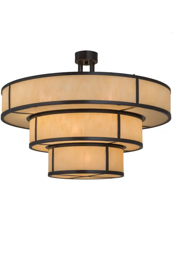 Eye-catching multi dimensional tiers reveal the stunning architectural look of the Jayne pendant. Three Sahara Taupe Idalight diffusers are integrated into a highly fashionable aesthetic that is hard to resist. Clean sophistication astounds with round surfaces and straight lines to enhance any room while providing an effective source of ambient light. The fixture, which is enhanced by Timeless Bronze finished hardware, delivers optimal illumination for lobbies, foyers, ballrooms and other large spaces. Jayne is handcrafted by highly skilled artisans in our 180,000 square foot manufacturing facility in Yorkville, New York. Custom styles, sizes and colors are available, as well as dimmable energy efficient lamping. UL and cUL listed for dry and damp locations. Collection: Jayne Finish: Timeless Bronze Glass: Sahara Taupe Idalight Width: 36.00" Height: 26.00" Length: 36.00" Weight: 34.50 lb Number of Bulbs: 10 Maximum Wattage: 40.00 W Bulb Type: A19 Bulb Base: E26 Material: Steel Country of Origin: USA Safety Listing: Damp Safety Rating: Damp