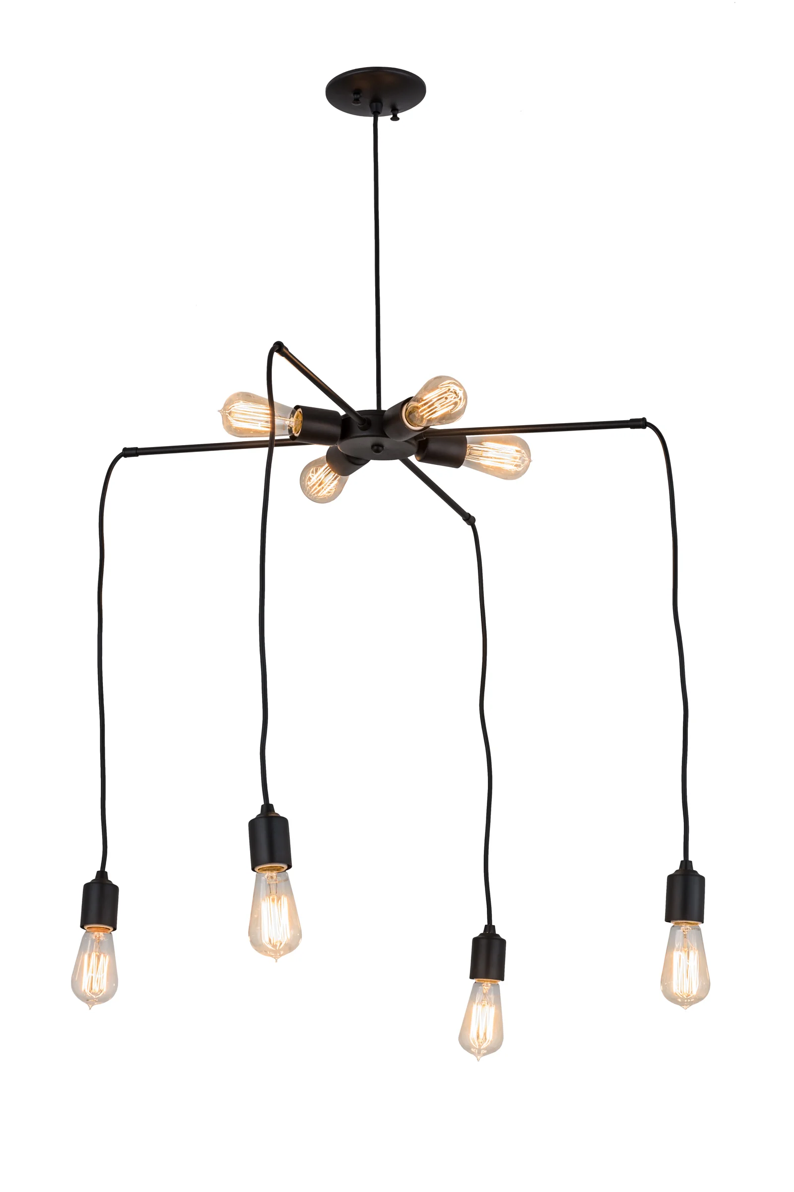 Alva Eight Light Chandelier in Black