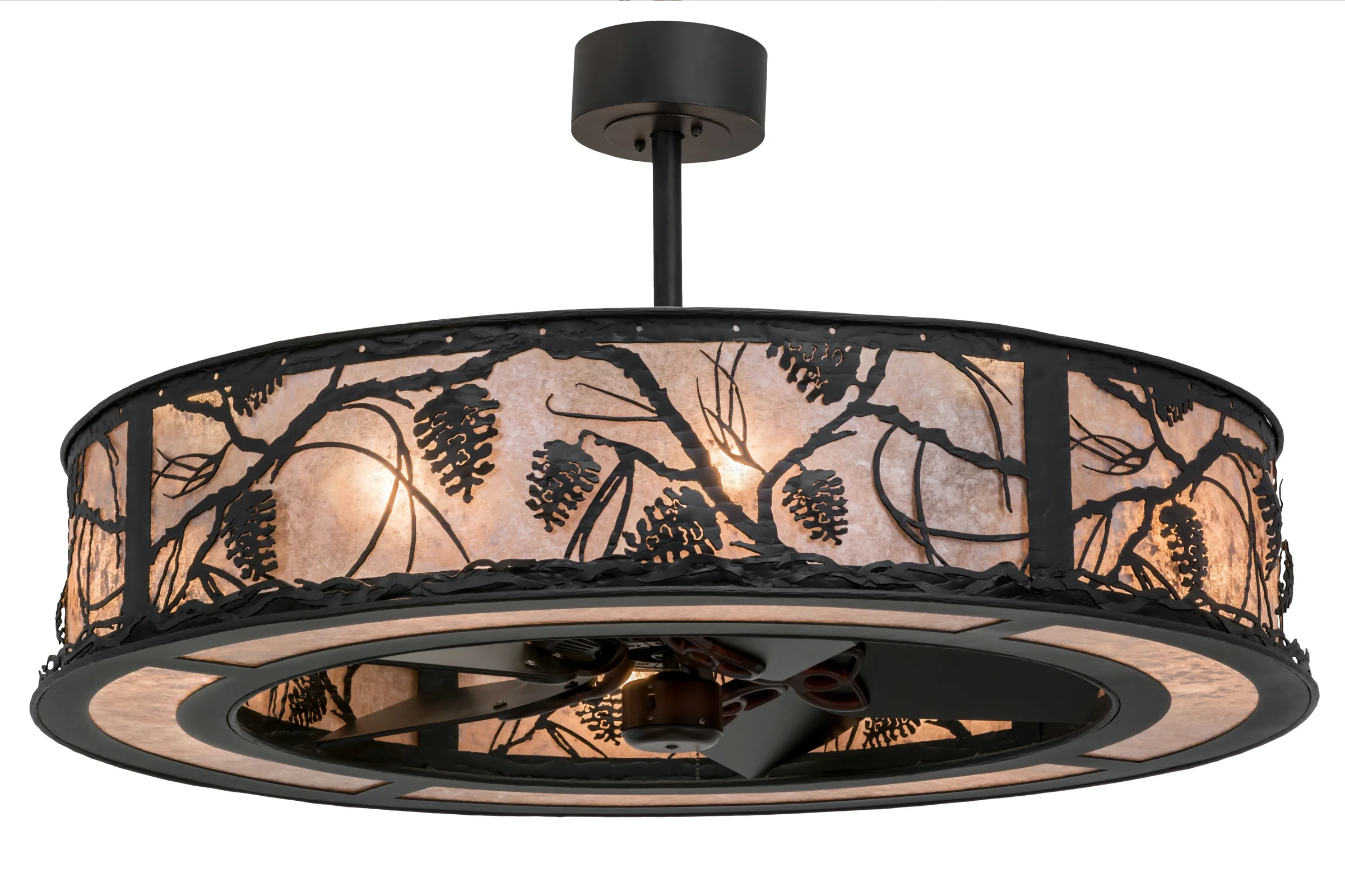 Whispering Pines 12 Light Chandel-Air in Textured Black Oiled Bronze