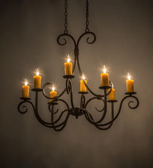 36"L Clifton 8 LT Oblong Chandelier