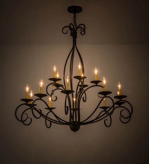 48"W Sienna 15 LT Two Tier Chandelier