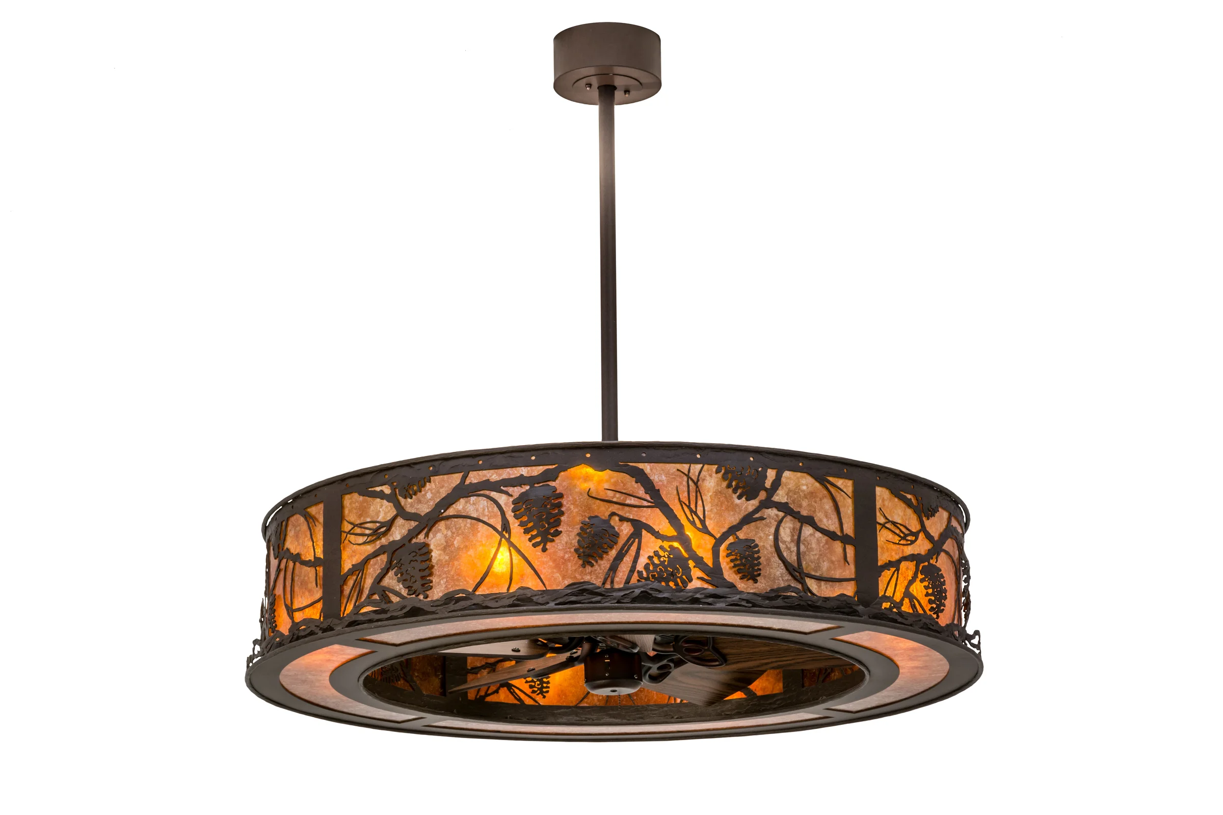 Whispering Pines 12 Light Chandel-Air in Oiled Bronze//Dark Oak Blades