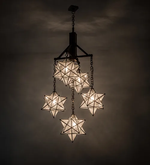 30"W Moravian Star 5 LT Chandelier
