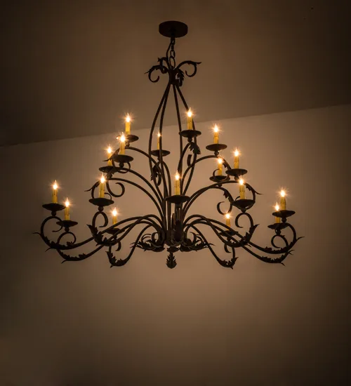 54" Long Windsor 18 Light Oblong Chandelier