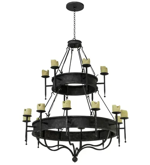 60" Wide Marta 18 Light Two Tier Chandelier - Image 3