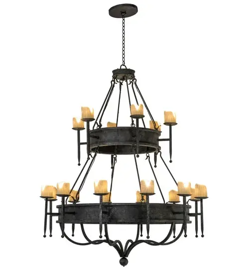 60" Wide Marta 18 Light Two Tier Chandelier - Image 5