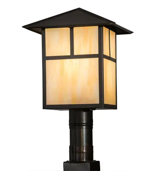Perfect for fine exterior lighting applications; the Seneca Post Mount features a Craftsman-style lantern with a Beige Art Glass diffuser and a frame and hardware in Craftsman Brown. Constructed of Solid Brass; this lighting fixture is handcrafted for durability and longevity and is resistant to rust and corrosion. The handsome lighting fixture can be mounted to columns and posts on patios and decks; however; this fixture does not include a Post. The post is sold separately; and sourcing a post locally may be more cost-effective. The Seneca Mission Post Mount provides beautiful ambient lighting in fine homes and other spaces from Richmond; Virginia; to Walnut Creek; California. The Seneca T Mission Post Mount is included in our American-made; American-designed; handcrafted Craftsman Signature Series and manufactured in Yorkville; New York. UL and cUL listed for dry; damp; and wet locations.? Our Build Your Own Craftsman Signature Series features unlimited combinations of styles.?The collection is called ?build your own? because it is fully configurable and customizable from size and design to finish and lens color. Go nuts with the options; or send us your own concept today! Call today to learn how to use the configuration tool available on our website for an instant item number! - alternate view
